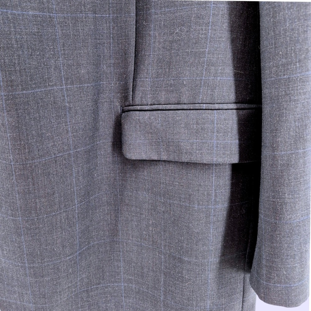 Lauren Ralph Lauren 50L Wool Blazer Navy Windowpane Sport Coat 2 Button USA - Picture 7 of 16